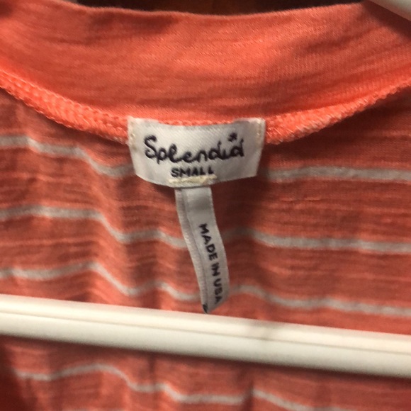 Splendid, Orange/white stripe ombré t-shirt,size S - Picture 3 of 4